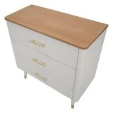 Cassettiera con maniglie bianca e marrone 78x80h cm - Phaidone