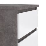 Cassettiera con maniglie cemento e bianca lucida 50x111h cm - Achaldi