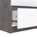 Cassettiera con maniglie cemento e bianca lucida 50x111h cm - Achaldi