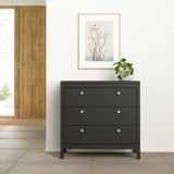 Cassettiera con maniglie nera 82x79h cm - Sagar
