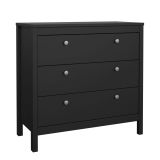 Cassettiera con maniglie nera 82x79h cm - Sagar