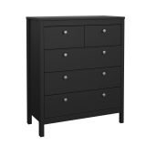Cassettiera con maniglie nera 82x98h cm - Nicholas