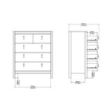 Cassettiera con maniglie nera 82x98h cm - Nicholas