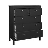 Cassettiera con maniglie nera 82x98h cm - Nicholas