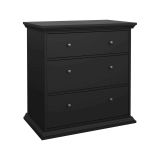 Cassettiera con maniglie nera 86x88h cm - Domeng