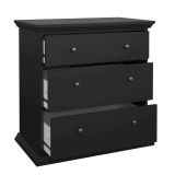 Cassettiera con maniglie nera 86x88h cm - Domeng
