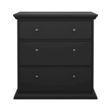 Cassettiera con maniglie nera 86x88h cm - Domeng
