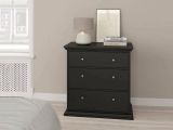 Cassettiera con maniglie nera 86x88h cm - Domeng
