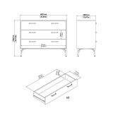 Cassettiera con maniglie nera 98x76h cm - Theodule