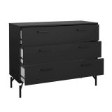 Cassettiera con maniglie nera 98x76h cm - Theodule