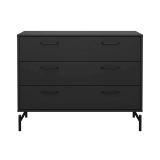 Cassettiera con maniglie nera 98x76h cm - Theodule