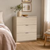 Cassettiera con maniglie rovere 77x80h cm - Rea