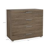 Cassettiera con maniglie rovere 80x68h cm - Arwen