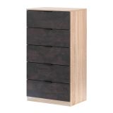 Cassettiera con maniglie rovere e antracite 60x110h cm - Armenia