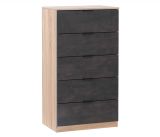 Cassettiera con maniglie rovere e antracite 60x110h cm - Armenia