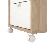 Cassettiera con maniglie rovere e bianca 48x60h cm - Agazzino