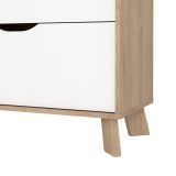 Cassettiera con maniglie rovere e bianca 78x92h cm - Alamid