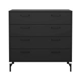 Cassettiera Constance, Settimino multiuso, Comò camera da letto, Mobile con cassetti, 40x99 h96 cm, Nero