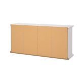 Cassettiera Coraline, Settimino multiuso, Comò camera da letto, Mobile con cassetti, 183x49 h87 cm, Bianco