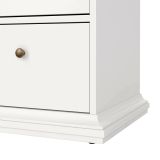 Cassettiera Coraline, Settimino multiuso, Comò camera da letto, Mobile con cassetti, 183x49 h87 cm, Bianco