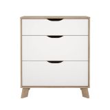 Cassettiera Deirdre, Settimino multiuso, Comò camera da letto, Mobile con cassetti, 40x79 h92 cm, Rovere e Bianco
