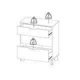 Cassettiera Deirdre, Settimino multiuso, Comò camera da letto, Mobile con cassetti, 40x79 h92 cm, Rovere e Bianco