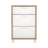 Cassettiera Gabrielle, Settimino multiuso, Comò camera da letto, Mobile con cassetti, 48x41 h61 cm, Rovere e Bianco