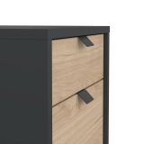 Cassettiera Gabrielle, Settimino multiuso, Comò camera da letto, Mobile con cassetti, 48x41 h61 cm, Rovere e Grigio