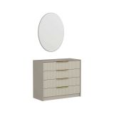 Cassettiera Gaspra, Settimino multiuso, Comò camera da letto, Mobile con cassetti, 100x45 h85 cm, Cemento