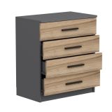 Cassettiera Gaspra, Settimino multiuso, Comò camera da letto, Mobile con cassetti, 70x79 h42 cm, Noce