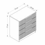 Cassettiera Gaspra, Settimino multiuso, Comò camera da letto, Mobile con cassetti, 72x42 h77 cm, Antracite