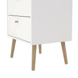 Cassettiera Genevieve, Settimino multiuso, Comò camera da letto, Mobile con cassetti, 39x50 h120 cm, Bianco