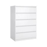 Cassettiera Georgette, Settimino multiuso, Comò camera da letto, Mobile con cassetti, 77x50 h111 cm, Bianco