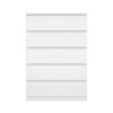 Cassettiera Georgette, Settimino multiuso, Comò camera da letto, Mobile con cassetti, 77x50 h111 cm, Bianco
