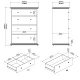 Cassettiera grande nera 86x115h cm - Lehar