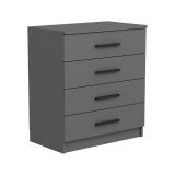 Cassettiera Grigio Cenere 4 Cassetti Apertura Scorrevole 70x79x42h cm, Chiusura Scorrevole - Kalmaegi