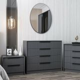 Cassettiera in legno antracite 100x45h cm - Jebi