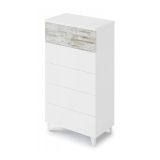 Cassettiera in legno bianca 61x117h cm - Aaron