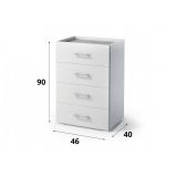 Cassettiera in legno bianca e cemento 50x87h cm - Avim