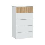 Cassettiera in legno bianca e rovere 61x109h cm - Asiatica