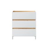 Cassettiera in legno bianca e rovere nodi 79x90h cm - Teddy