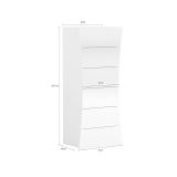 Cassettiera in legno bianca lucida 50x121h cm - Arignano