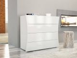 Cassettiera in legno bianca lucida 98x81h cm - Annapaola