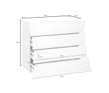 Cassettiera in legno bianca lucida 98x81h cm - Annapaola