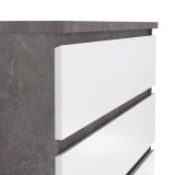 Cassettiera in legno cemento e bianca lucida 77x111h cm - Ansel