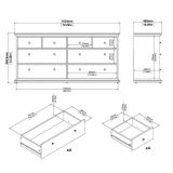 Cassettiera in legno grigia 183x86h cm - Asiagela