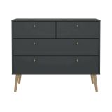 Cassettiera in legno grigia 98x81h cm - Pelagie
