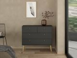 Cassettiera in legno grigia 98x81h cm - Pelagie