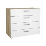 Cassettiera in legno quercia e bianca lucida 80x68h cm - Arwen