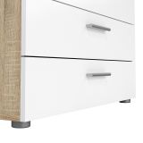 Cassettiera in legno quercia e bianca lucida 80x68h cm - Arwen
